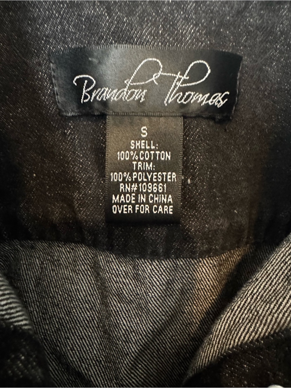 Boho Embroidered & Beaded Black Denim Jacket - Picture 3 of 6